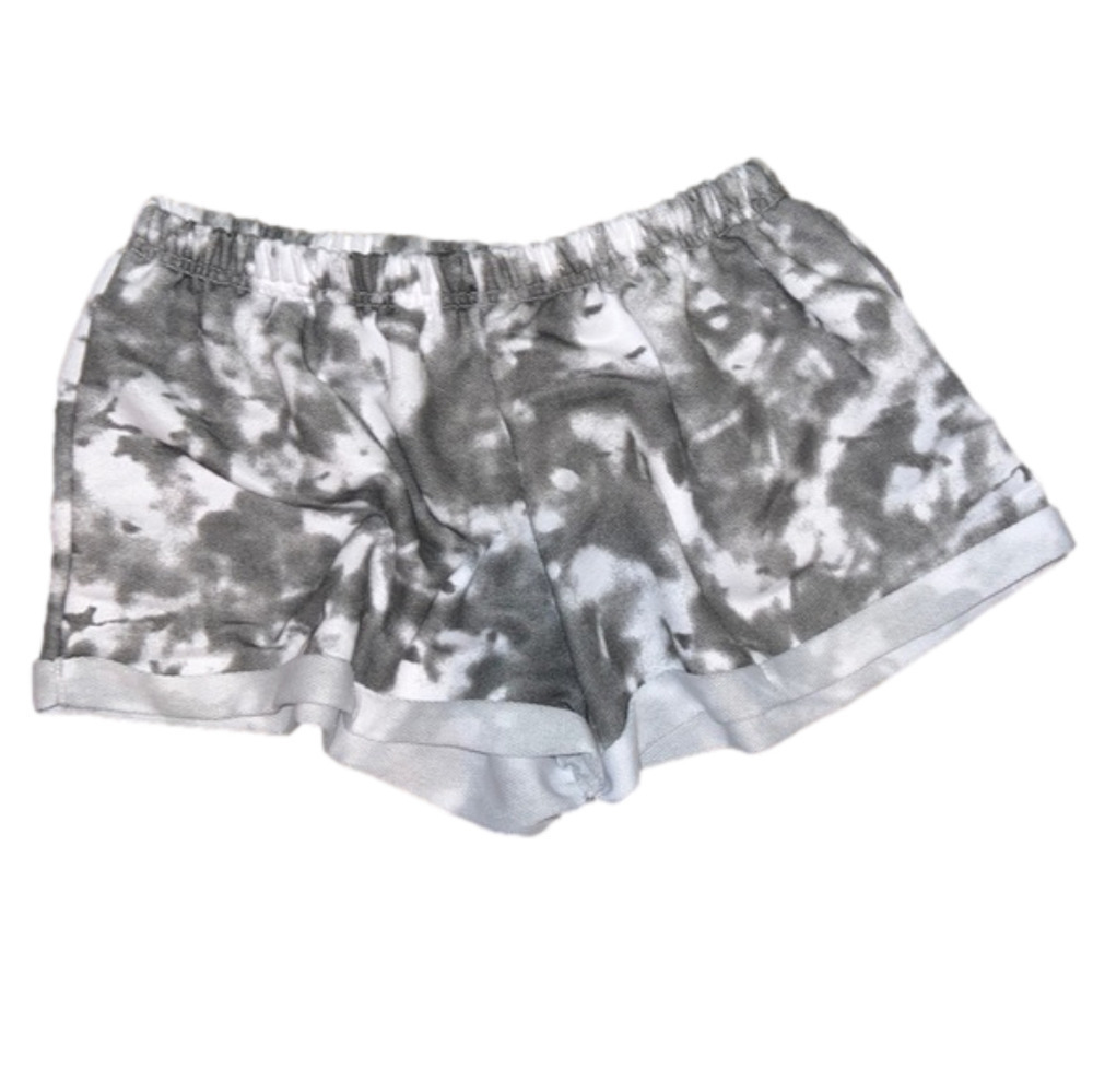 prettylittlething black tie dye runner shorts. NWT